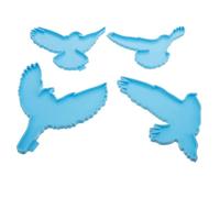 BELLIFFY Moule en Silicone Bleu pour Fabriquer Oiseaux Décoratifs, Résistant à l'usure Chocs, Pack de 4 Pièces pour Loisirs Créatifs DIY et Décoration Murale