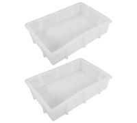BELLIFFY Moule Rectangulaire en Silicone Blanc, pour Résine, Lot de 2 | Démoulage Facile, Nettoyage Simple, Réutilisable, pour Projets DIY et Préservation de Fleur