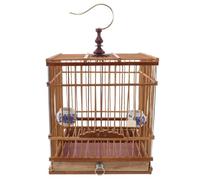 BELLIFFY Nichoir de Balcon en Bambou Rectangulaire avec Serrure Pratique et Durabilité Renforcée pour Chardonnerets et Zosterops, Décoration Élégante pour Balcon ou Intérieur
