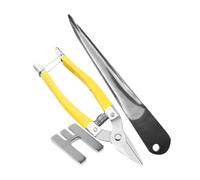 BELLIFFY Outil de Réparation pour Osier et Rotin Métallique, Kit 5 Pièces Couteau à Levier, Ciseaux Jaunes, pour Tressage Panier Chaise, Usage Artisanat Vannerie en Intérieur et Extérieur