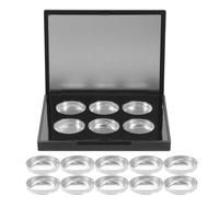 BELLIFFY Palette à Fards à Paupières Vide Carrée Noire Mate 6 Emplacements en Aluminium Boîte Compacte pour Blush Contour et Highlighter Support de Maquillage Portable et Léger