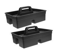 BELLIFFY Panier à Outils Portatif En Plastique Poignée Lot De 2 Grands Organiseurs De Produits De Nettoyage Usage Professionnel Et Domestique Rangement Multi-compartiments Transport Facile