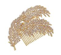 BELLIFFY Peigne à cheveux en forme de fleur de perle barrette peigne de mariée peigne à cheveux de mariée peigne côté mariée hair charms hair toppers peigne strass coiffure de mariée Golden