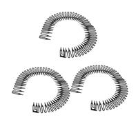 BELLIFFY Peigne à Ressort Extensible pour Cheveux 3 Pièces Noir, Bandeau Flexible en Plastique Souple, Accessoire Coiffure Femme Sport Yoga, Dompte Mèches Rebelles Usage Quotidien