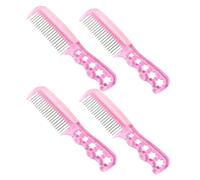 BELLIFFY Peigne en Acier pour Postiche Lot de 4 Peignes Brosse à Cheveux pour Perruques et Poupées Démêlage et Coiffage Accessoires pour Cheveux Rose