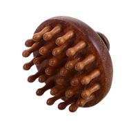 BELLIFFY Peigne en Bois de Santal 28 Dents Disque de Massage du Cuir Chevelu pour Cheveux Mouillés et Secs Soin Relaxant Antipelliculaire Portable Voyage Femme Homme