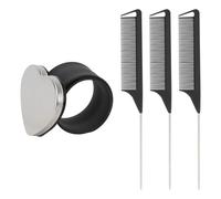 BELLIFFY Peigne Magnétique Noir 4 Pièces Bracelet Silicone Pratique pour Salon de Coiffure, Outil de Coiffage Professionnel, Accessoire Coiffure Multifonction pour Usage Quotidien