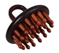 BELLIFFY Peigne Masseur de Cuir Chevelu à Dents Larges en Bois Naturel, Disque de 28 Dents pour Massage Apaisant et Élimination des Pellicules, Outil Multifonction pour Soins Capillaires