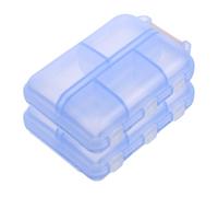 BELLIFFY Pilulier Portable Double Compartiment Étanche, Boîte à Pilules Transparente, Lot de 2 Bleu Ciel, Organisateur Compact pour Voyage et Usage Quotidien, Boîte de Rangement Scellée