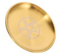 BELLIFFY Plateau de Rangement et Présentation en Fer Doré Plateau D'autel Pentagramme Élégant Unique pour Cérémonies Religieuses pour Accessoires Sorcière Halloween