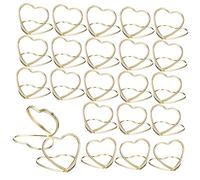 BELLIFFY Porte-cartes de Mariage Facile à Utiliser Lot de 48 en Métal Doré Décoratif de Cœur , Porte-numéros de Table et pour Anniversaires et Occasions Romantiques