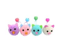 BELLIFFY pour Chat en Peluche 4pcs avec Cloche Souris Interactives en Couleurs Variées Jouets Amusants pour Kittens Et Chats Actifs