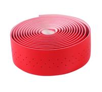 BELLIFFY Ruban de Guidon Absorbant les Chocs Guidoline Vélo en Cuir Pu Perforé Rouge, Antidérapant, Léger, Adhésif et Bouchons D'extrémité pour Vélo et Vtt