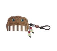BELLIFFY Sandalwood Carved Wood Comb With Bead Pendant Portable Pocket Hair Brush For Women Lightweight Travel Essential Chinese Vintage Style