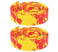 BELLIFFY Sangles de Guidon Antidérapantes pour Vélo Vtt et Route Ruban de Protection Léger et Flexible Paire Rouge et Jaune Absorption des Chocs Accessoires Vélo pour Confort et