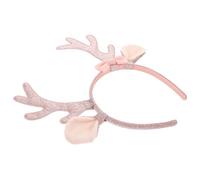 BELLIFFY Serrage- à Bois de Renne Paillettes Nœud Charmant Serrage- Oreilles D’Animaux en Tissu Léger pour Fêtes Mariages et Anniversaires Accessoire de Coiffure Festif et Confortable