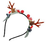 BELLIFFY Serre-tête Cerf Noël Léger Fausses Pommes de Pin et Baies Accessoire Cheveux Festive pour Femmes et Filles