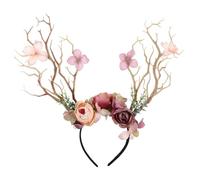 BELLIFFY Serre-tête Noël Cornes De Cerf Décoratives Pour Bandeau Branche Fleur Festive Accessoires Coiffure Photo Fêtes