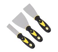 BELLIFFY Spatules en Acier Inoxydable Outil de Retrait Solide Manche en Caoutchouc Lot de 3 pour Protection des Stickers pour Imprimante 3d et Plateau Chauffant