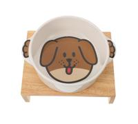 BELLIFFY Support Bois pour Gamelle Chien Gammelles Chiots Support Gamelle Animaux Surélévation Céramique pour Chiot Animaux Chat Abreuvoir Hamster Assiettes Anti-dérapantes