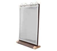 BELLIFFY Support Menu à Poser Bois de Noyer Double Face à Pages Retournables Porte-affiche Transparent pour Restaurant Café et Table Présentoir Menu Stable et Pratique