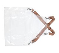 BELLIFFY Tablier de Coiffure Transparent Imperméable en Tpu Court 60 CM Sangle Jaune Ajustable Résistant à L’Huile Salon de Coiffure Barbier Cuisine Professionnelle