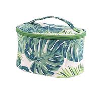 BELLIFFY Trousse De Toilette Multifonctionnelle Toile à Imprimé Monstera Tropical De Voyage Oval pour Cosmétiques Et Articles De Toilette Pochette De Rangement Portable
