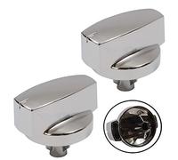 Belling, Bouton de contrôle de température pour four, cuisinière ou plaque de cuisson 444445412 444445413 1000DF (argent/chrome) Pack Quantity: 2