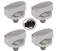 Belling, Bouton de contrôle de température pour four, cuisinière ou plaque de cuisson 444445412 444445413 1000DF (argent/chrome) Pack Quantity: 4