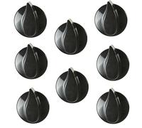 Belling Lot de 8 boutons de contrôle de flamme pour cuisinière, cuisinière à gaz (noir, lot de 8)