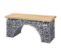 Bellissa Banc Gabions en Arche ARCO - Assise en Bois de Douglas - Look Rétro Romantique - 125 x 45 x 54 cm - 97133