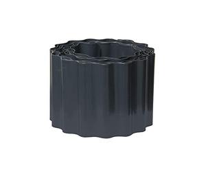 Bellissa Bordure de Jardin en Acier - Barrière Ondulée en Métal Galvanisé Résistant et Flexible - Clôture pour Gazon, Pelouse, Potager, Parterre de Fleurs ou Gravier - Anthracite - 500 x 14 cm