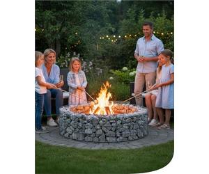 bellissa Foyer en Gabion - 95587 - Emplacement pour Faire Un feu - diamètre 73/51 cm, Hauteur 21 cm