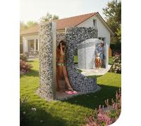 bellissa Gabion Douche de jardin, vestiaire, galvanisée, 230 x 180 x 200 cm