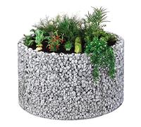 bellissa Jardinière surélevée ronde Gabion - Hauteur : 80 cm - Diamètre : 146 cm.