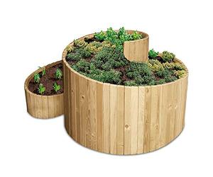 bellissa Spirale aromatique Bois - 95480 - Parterre en Forme d'escargot en Bois de conifère- kit pré-monté avec Film de séparation Inclus - 120 x 120 x 20/80 cm