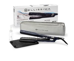 Bellissima Fer à Lisser Steam Elixir Deluxe - Fer à Vapeur Professionnel Pour Rendu Lisse ou Ondulé - Lisseur Vapeur Avec Plaques en Céramique et Kératine Cheveux Protégés, Doux et Lumineux