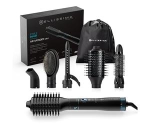 Bellissima Imetec Style Expert Air Wonder 6in1, Brosse à air chaud, 6 accessoires, technologie ionique, brosses revêtues de céramique et d'huile d'argan, sèche et donne du volume, coup d'air froid,