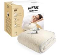 Bellissima Imetec - Surmatelas Chauffant Scaldasonno - Chauffe Lit Double, 150 x 160 cm, 50% Laine et Mérinos - Lavable, 2 Températures, Dispositif de Sécurité Electro Block - Fabriqué en Italie