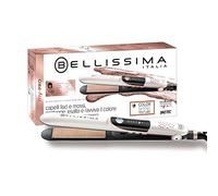 Bellissima Lisseur Cheveux Professionnel Protection des Cheveux Colorés, Creativity Color Shine B22 100 - Plaques Revêtement Tissu, Contrôle de la Chaleur, Plaques Arrondies - Tous Types de Cheveux