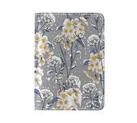 Bellissimo Fiore Bianco Senza Soluzione Di Continuità Verde Détenteur d'un Passeport Titulaire Etui en Cuir Véritable Couverture de Passeport pour Voyage Hommes Femmes