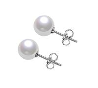 Bellitia Jewelry Boucles d'oreilles à tige en argent sterling 925 avec perles de culture d'eau douce - Hypoallergéniques - Tailles 6 mm, 8 mm, 10 mm - Pour femme