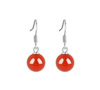 Bellitia Jewelry Boucles d'oreilles pendantes vintage en argent sterling 925 de 8 mm avec onyx vert, rouge, blanc, jaune, bleu, noir, pierre naturelle, bijoux fins pour femmes, cadeaux pour elle