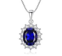 Bellitia Jewelry Pendentif collier en saphir bleu princesse pour femmes, ensemble de bijoux de la princesse Diana Kate Middleton