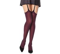 Bellivalini Bas Pour Porte-Jarretelles en Microfibre Femme 60 DEN BLVFI1007 (Bordeaux, XL/XXL (Taille du Fabricant: 5/6))