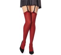Bellivalini Bas Pour Porte-Jarretelles en Microfibre Femme 60 DEN BLVFI1007 (Bourgogne, XS/S (Taille du Fabricant: 1/2))