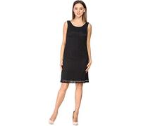 Bellivalini Dames Robe mi-Longue Robe de noël en Dentelle Robe d'été sans Manches col Rond BLV50-259 (Noir, XL)
