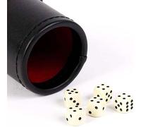 Bello Games New York, Inc. Wall Street Rouge et Noir en Similicuir Dice Cup avec 5 dés
