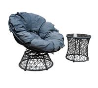 Bello Giardino Chaise longue de jardin Twist - Chaise longue pivotante en rotin synthétique, résistante aux intempéries et durable, avec coussin imperméable, design moderne pour terrasse et balcon,