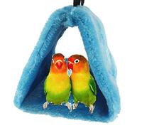 Bello Luna Blue Perroquet Nest Nid d'Oiseau Nid d'hiver Hamac Chaud Hanging Cave Cage en Peluche Happy Hut Tente Lit (M)